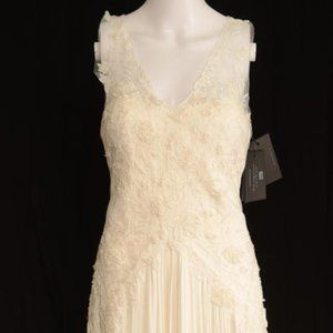 Catherine Deane embellished pleated wedding gown